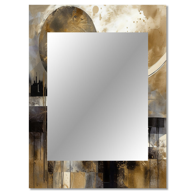 Exploring The Evolving Golden Moon II - Landscape Unique Wall Mirror, Traditional Mirror, Printed Metal Art, 40" x 30"