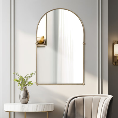 Miroir mural arqué en métal et verre Kenderek