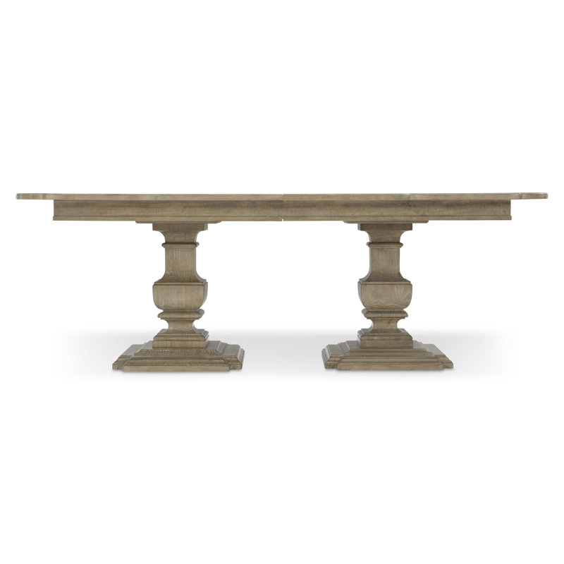 Reclaimed Pine Extendable Rectangular Dining Table in Rustic Brown