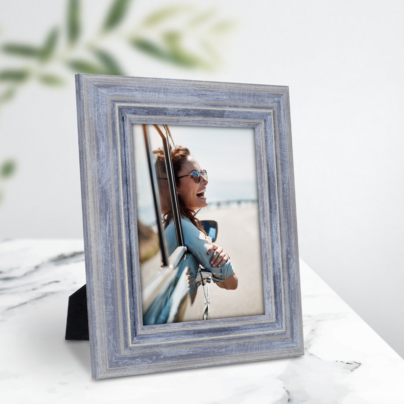 Denim Blue Rustic Wood-Grain 5x7 Picture Frame