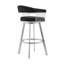 Tabouret pivotant en similicuir Robinett avec base et accoudoirs en métal-349604298-351080181-349604303