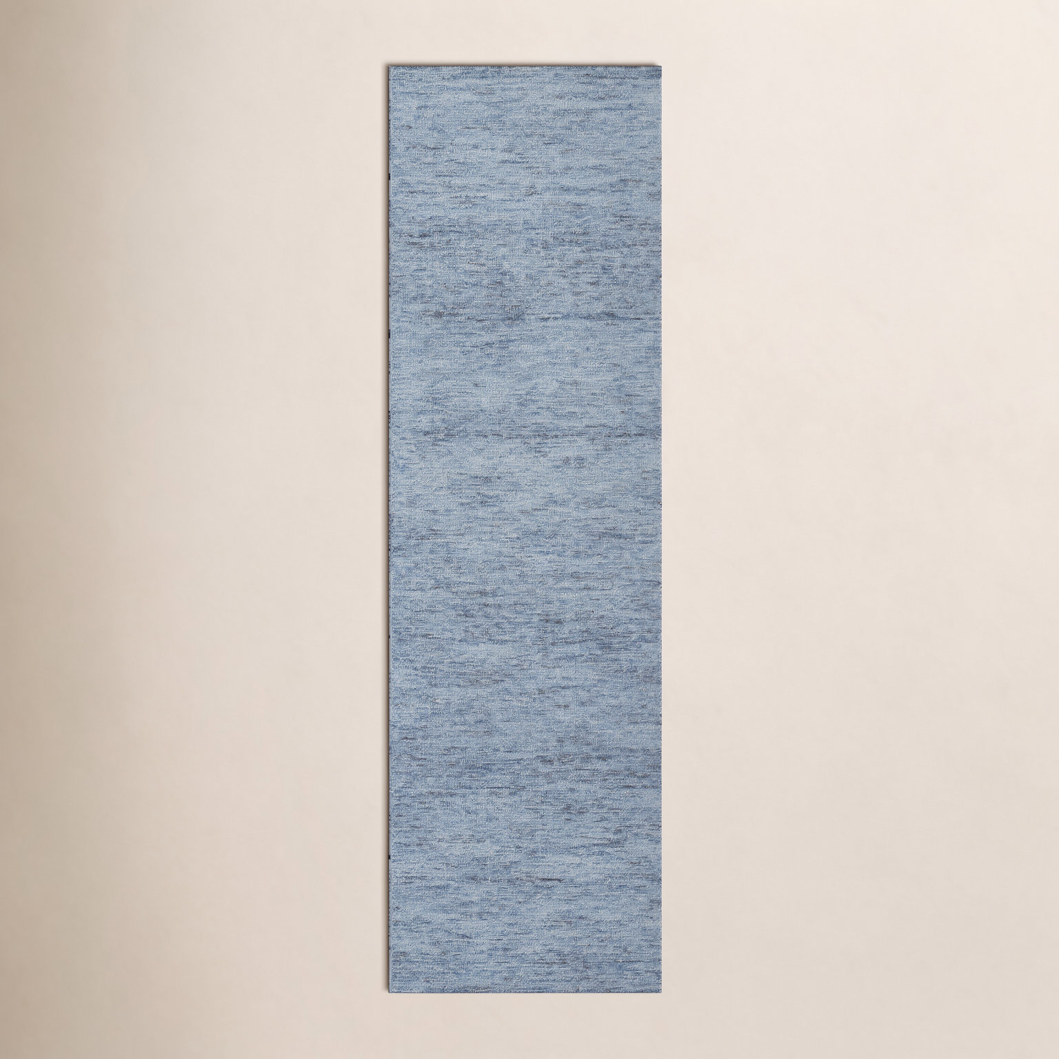 Zaley Blue Sand Hand-Tufted Wool Rug, Runner 2'3" x 8'