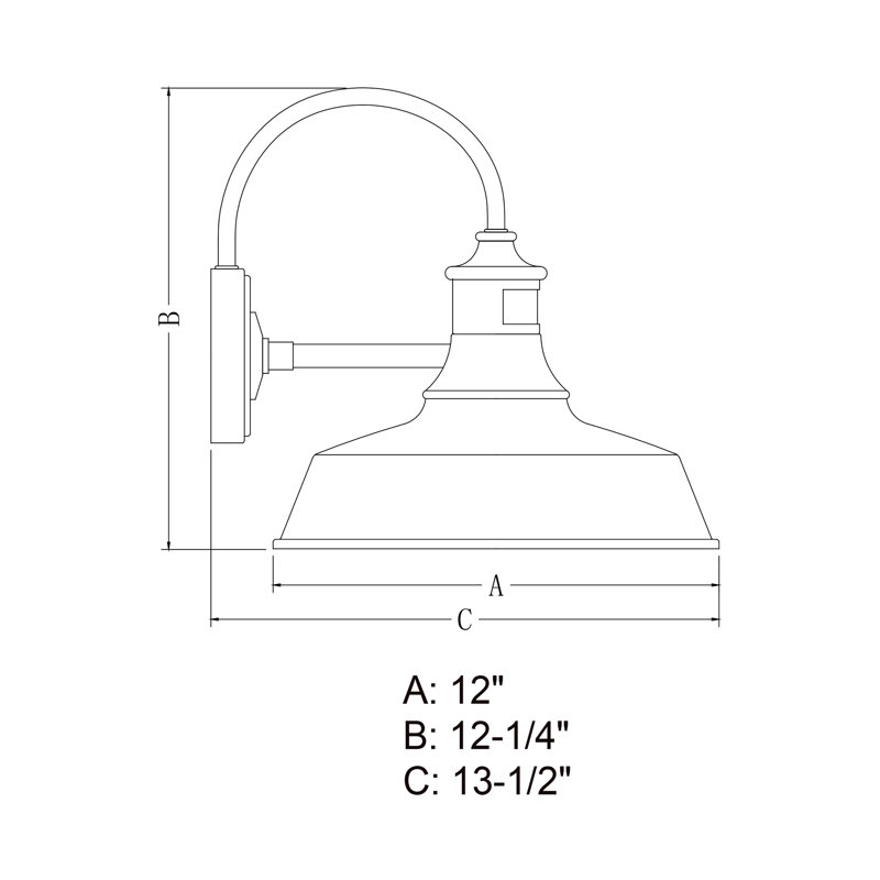 Gunnora Wall Light, Dark Bronze, 12.25" H x 12" W x 13.5" D
