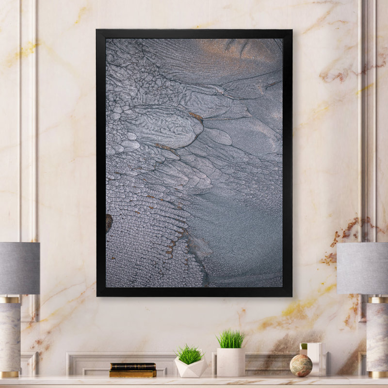 «Dramatic Grey», art mural moderne sur toile, Cadre noir, H 20 po x l 12 po x P 1 po