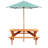 Kid's Wooden Outdoor Picnic Table and Umbrella Set