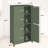 Bathroom Floor Storage Cabinet With Top Board And Metal Handles, Green For Kitchen