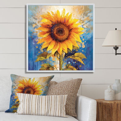 " Yellow Blue Golden Sunflowers II "