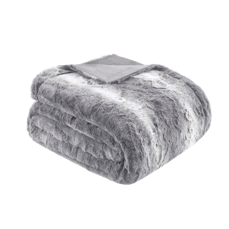 1 jeté en fausse fourrure 50X60 "1PC, Gris, L 59,99 po x l 49,99 po