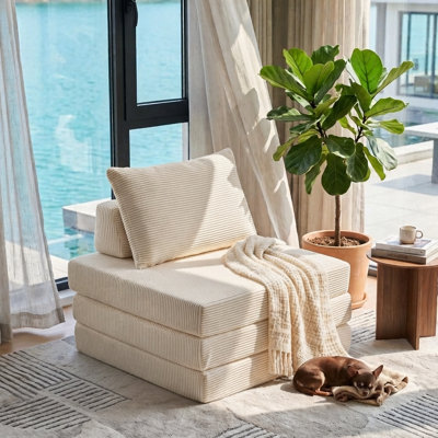 35.4in boneless compressed sofa, three-fold compressed bed, cloud-like sofa seating, suitable for small apartments, living rooms, and bedrooms, perfect for creating a relaxing space