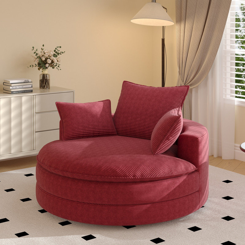 Swivel Accent Chair, Red