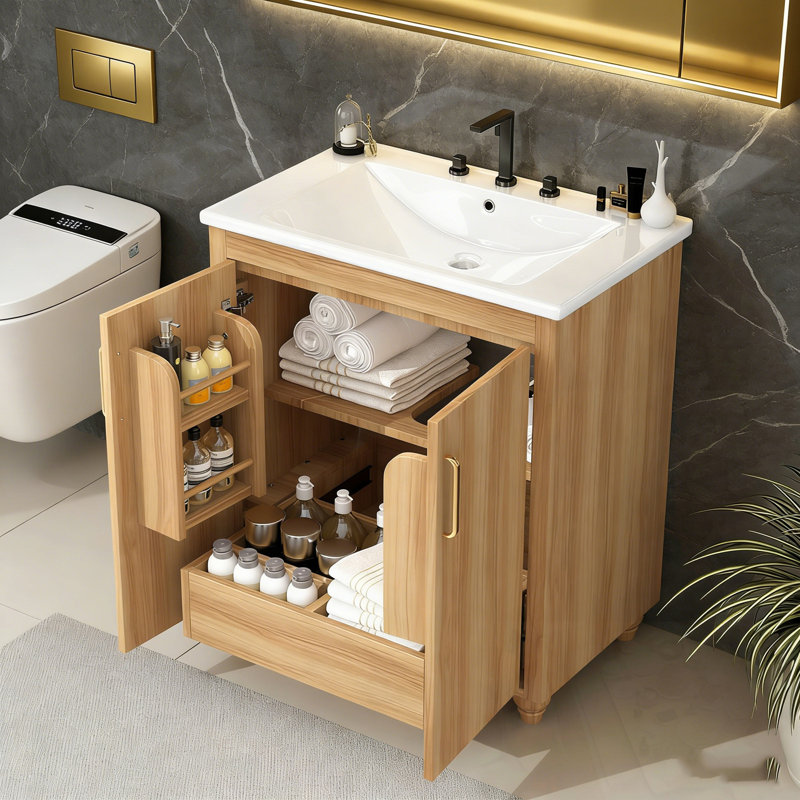 Meuble-lavabo avec lavabo, 2 portes et 1 tiroir