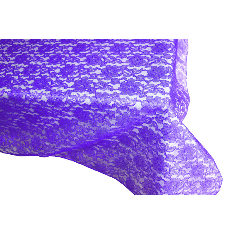 Floral Lace Overlay, 96" x 58", Purple