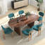 Ensembles de tables de salle à manger ovales en bois sur pied central, style milieu du siècle-867841237-1017653840-1017653843