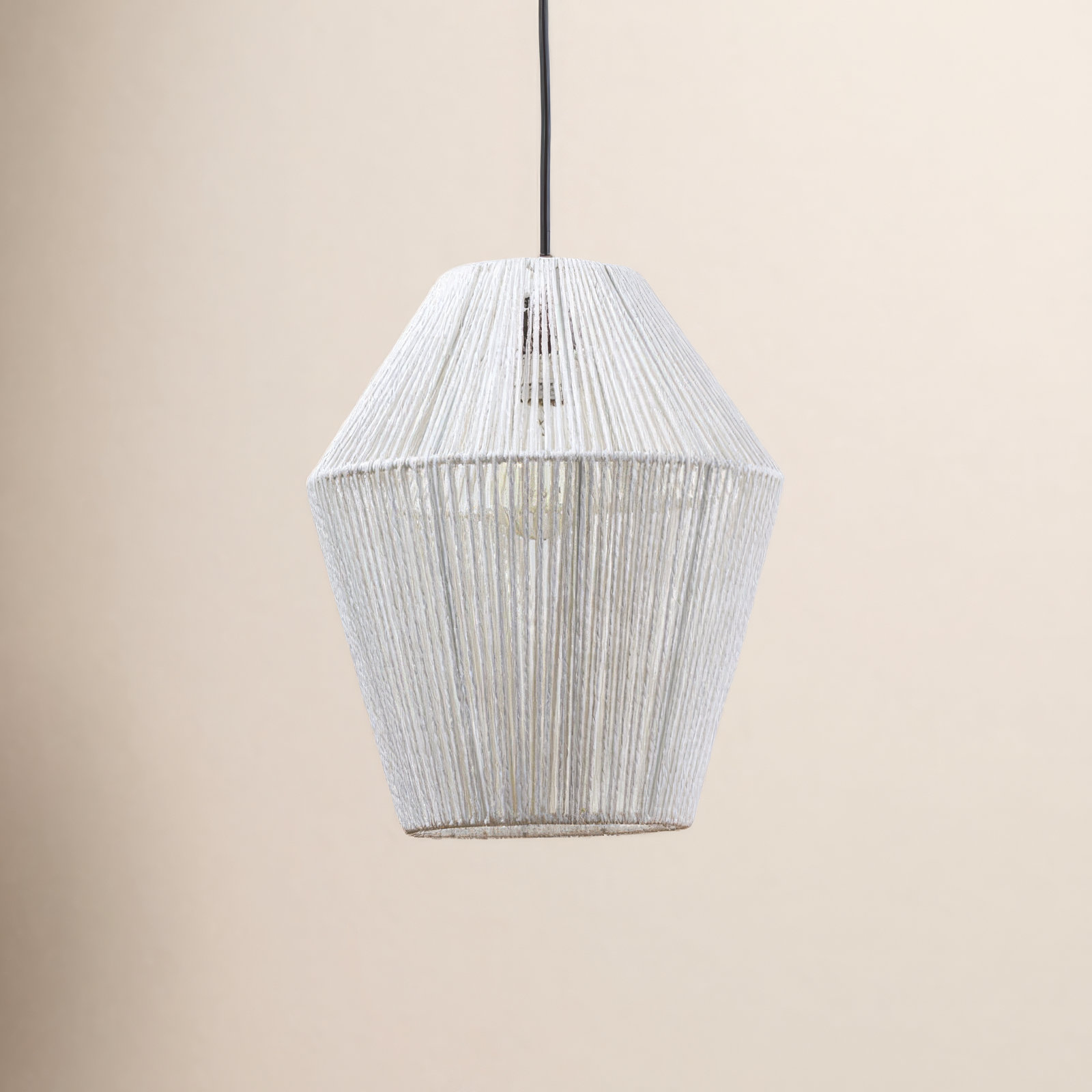 Medea Single Light Pendant, White, White