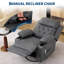 Fauteuil inclinable pivotant surdimensionné, fauteuil à bascule inclinable à 360°, canapé une place en PU gris-1269426144
