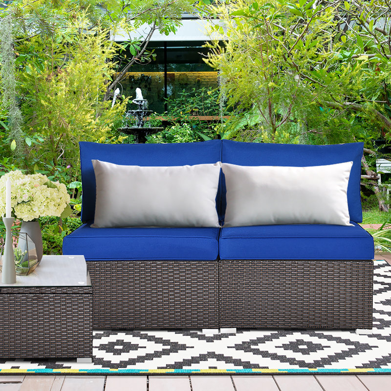 Klakki 2 - Person Patio Conversation Set with Cushions, Navy