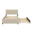 Lit plateforme double en velours avec lit gigogne-108745672