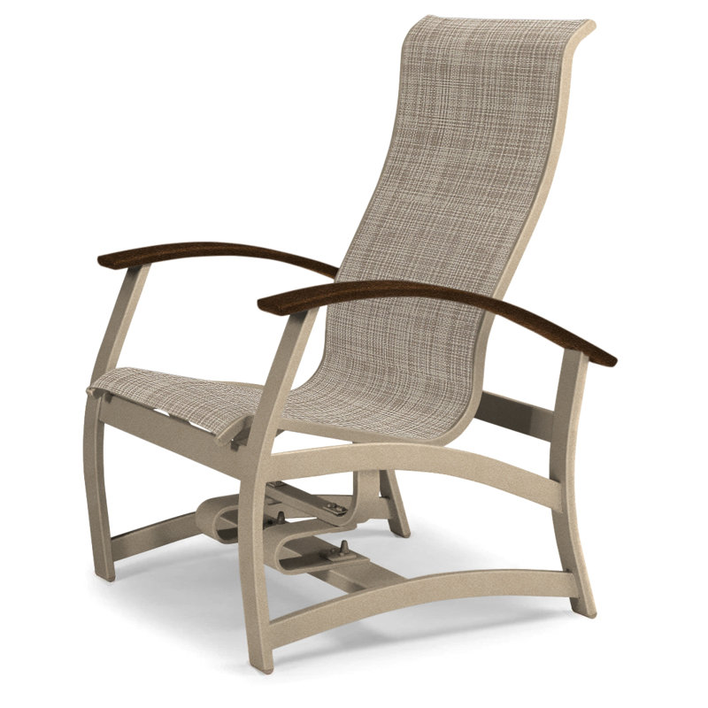 Askar Swivel Powder Coated Aluminum Outdoor Lounge Chair, Kona P10, Bristol Taupe Sunbrella®, Gloss White