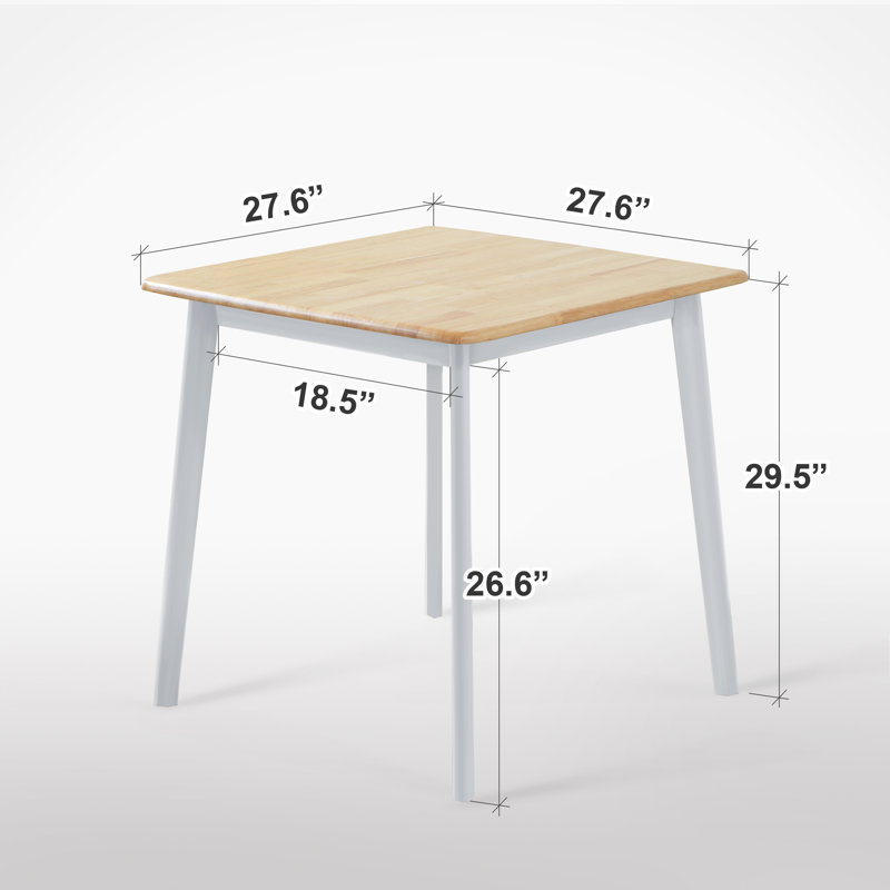 Gladkowski Oak Solid Wood Modern Dining Table, Oak Top/White Base