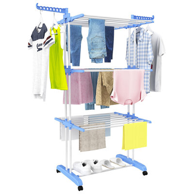 4-Tier Large Foldable Drying Rack with Casters