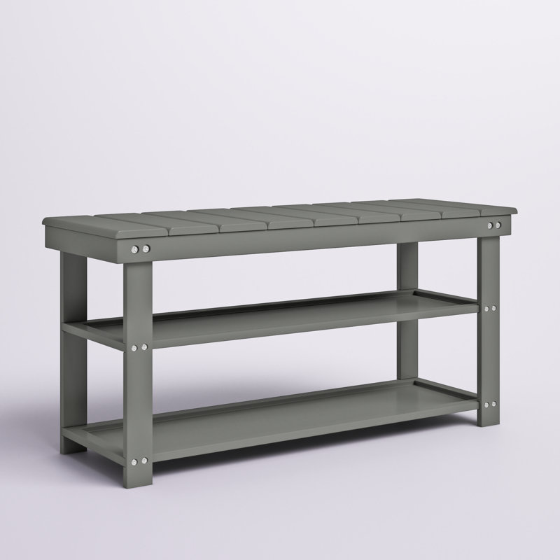 Banc de rangement pour chaussures Carrold, Gris