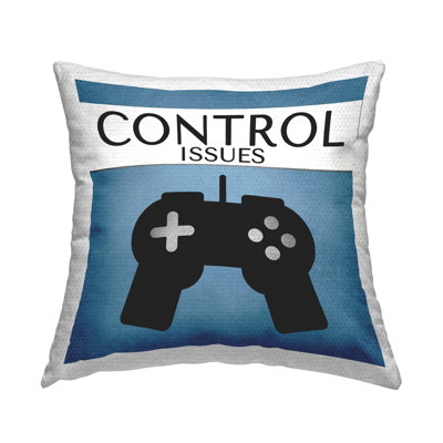 Control Issues Gamer Printed Outdoor Throw Pillow Design by Kim Allen