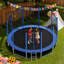 Trampoline d'extérieur, trampoline récréatif rond de 15 pi avec filet d'enclos, approuvé par l'ASTM, trampolines robustes, capacité de poids maximale de 470 lb, trampolines de jardin antirouille pour enfants et adultes