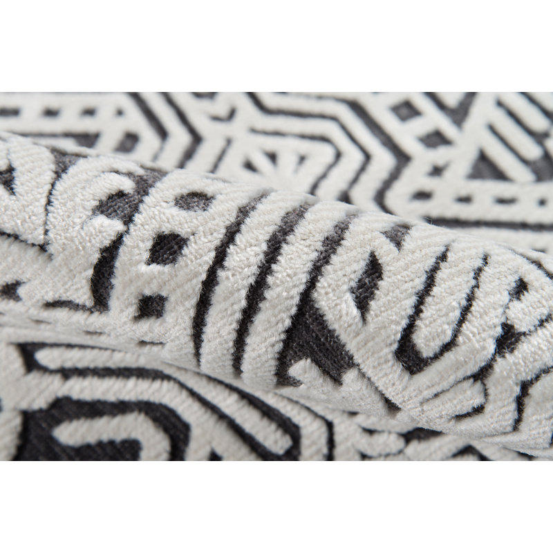 Tapis ivoire et gris anthracite tissé au métier mécanique Adhitya, Rectangle 2 pi x 3 pi
