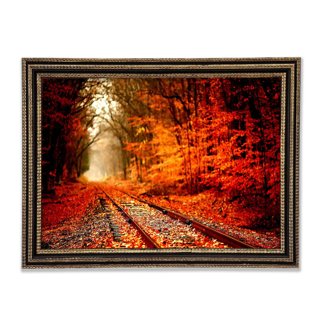 Herbst-Eisenbahn Gerahmter Druck