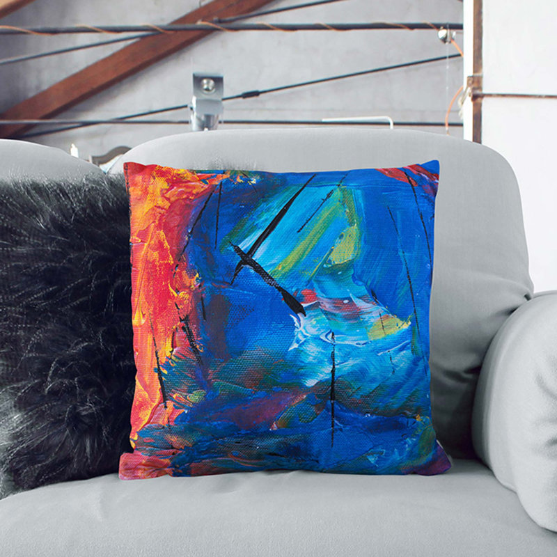 Abstract Square Cushion, 40 x 40 cm, White