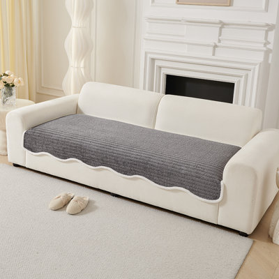 Special-Shaped Slipcover With Elegant Faux Fur Edging – Washable, Non-Slip Sofa And Furniture Cover For Pets