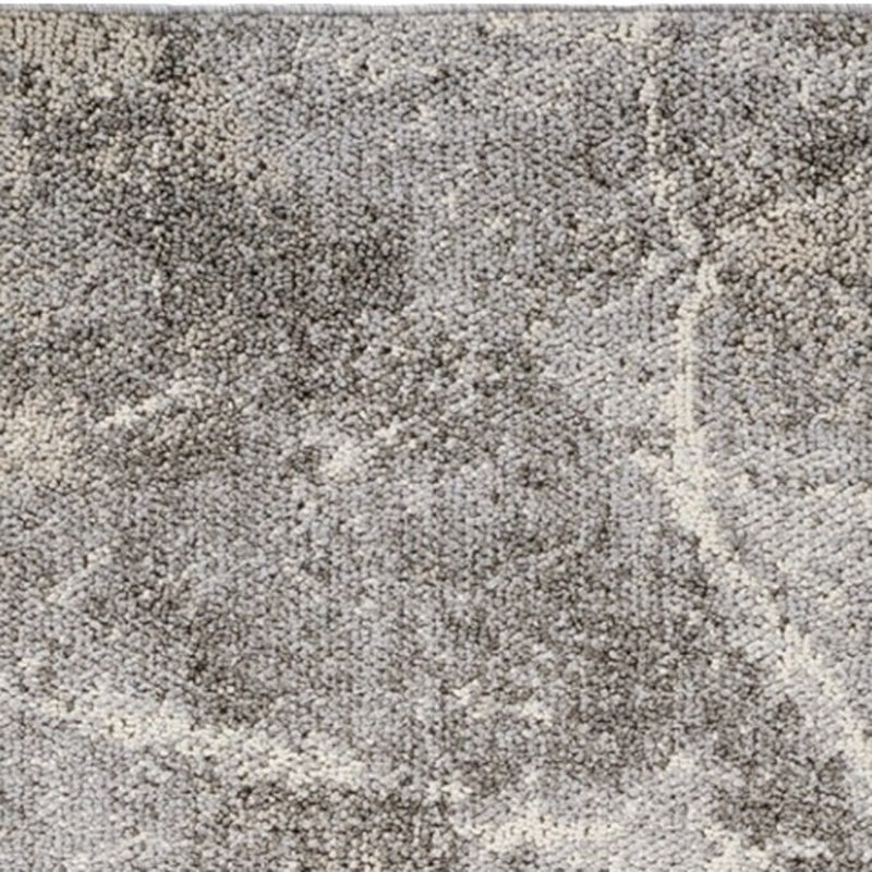 8' Gray And Beige Abstract Distressed Runner Rug