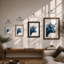 Blue Bull Portrait Modern - Print-1309478106-1309478107