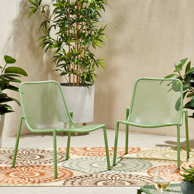 Chaises empilables modernes pour l'extérieur, sièges, l 26 po x P 22,89 po x H 26 po, maille en fer robuste