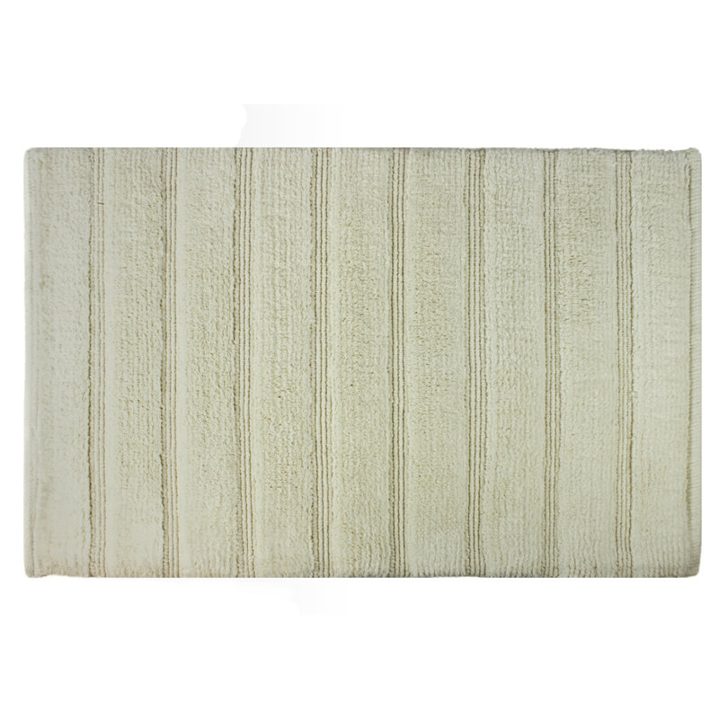 Bedwell Cotton Blend Non-Slip Bath Rug, Ivory