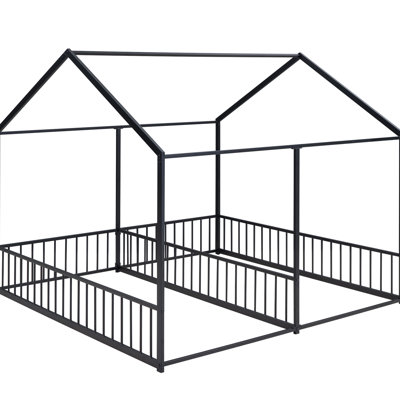 21 Metal Twin House Beds, Black, & Protected Platform 2 Shared In