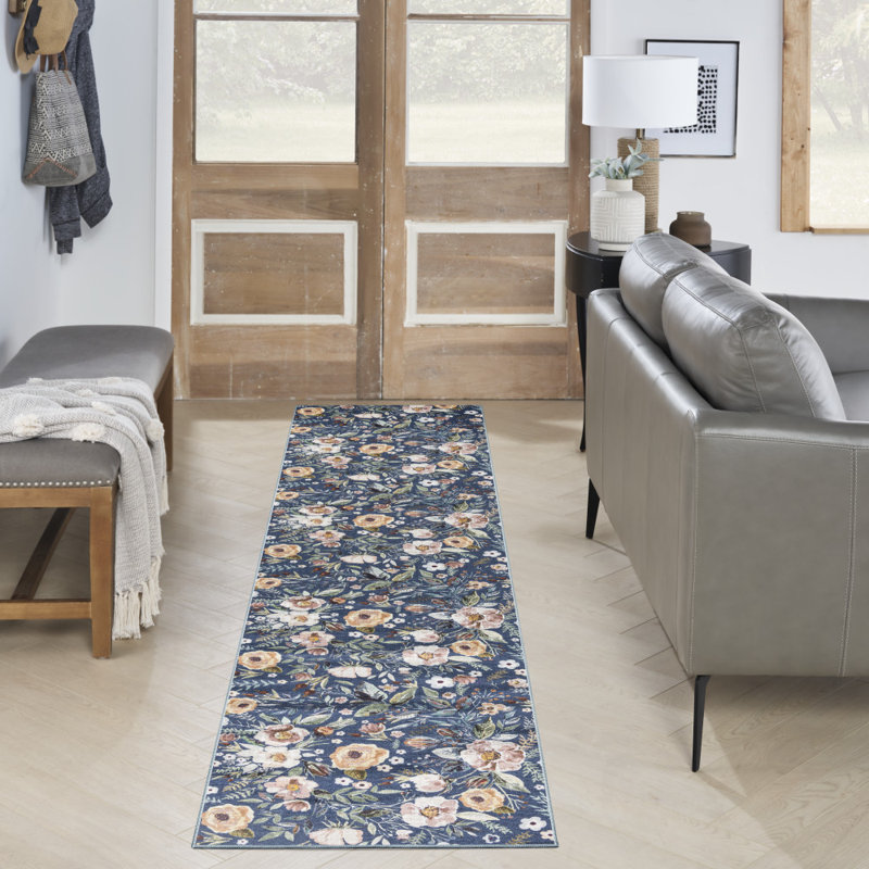 Cierra Machine Washable Cotton Area Rug with Non-Slip Backing, Runner 2'2" x 8'