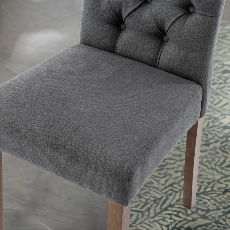 Tiarnna Linen Side Chair Dining Chair, Gray