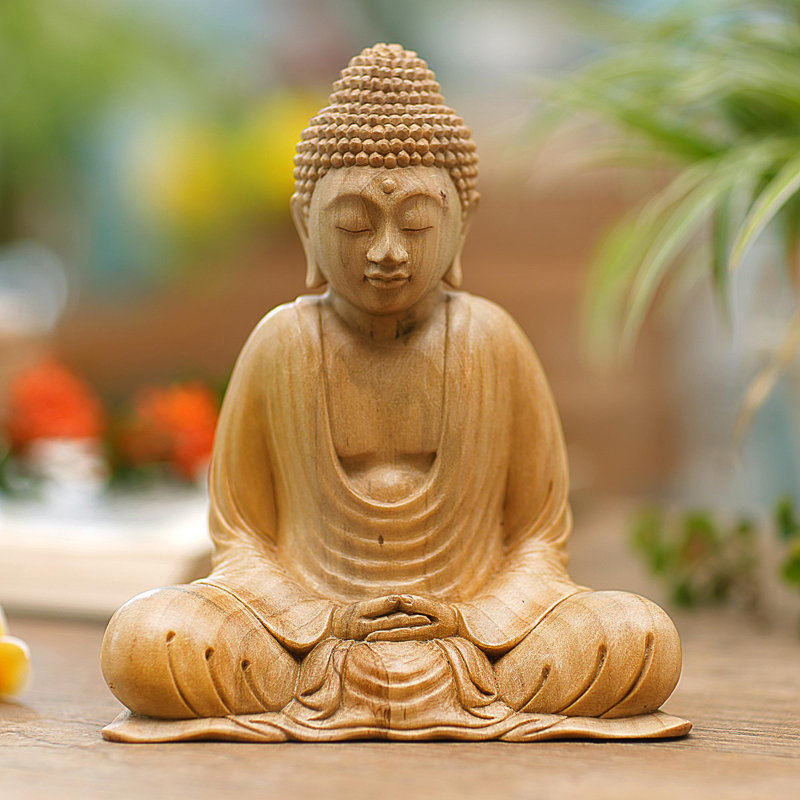 Figurine en bois geste bouddha Romanzi