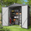 Lockable 6' wide x 4' deep metal storage shed, heavy-duty, large capacity, rust-resistant and waterproof, suitable for outdoor storage, black-88165558