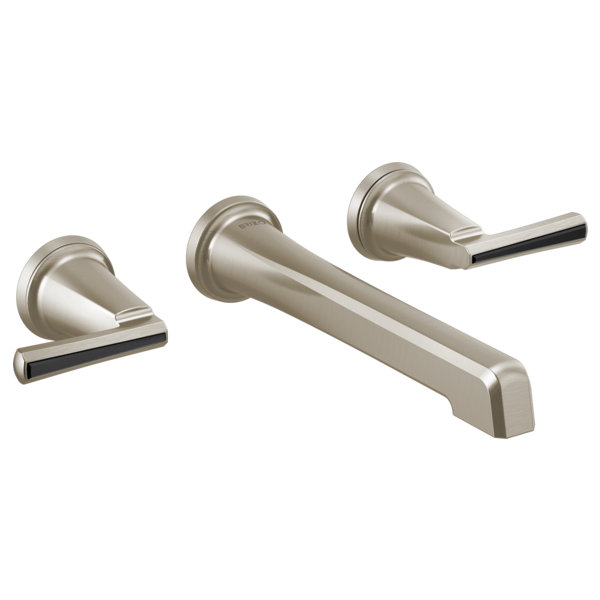Levoir® Two-Handle Wall Mount Lavatory Faucet - Less Handles, Luxe Steel, Lever