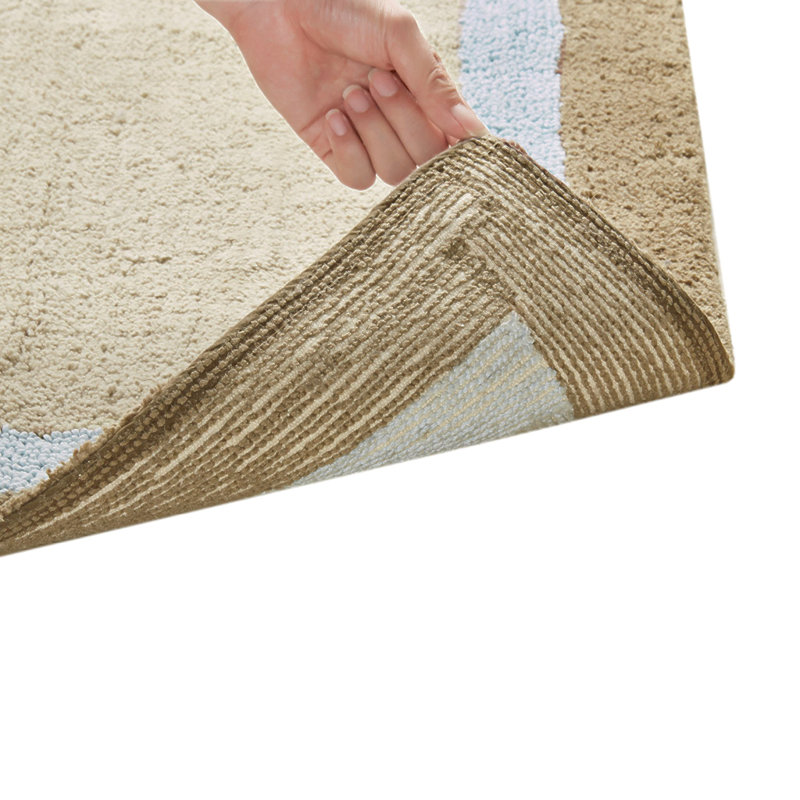 Cotton Tufted Bath Rug, Blue, 30" L x 20" W