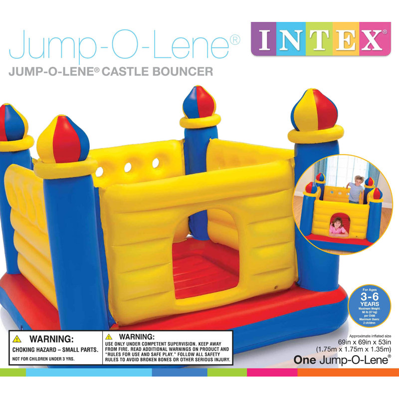 Colorful Inflatable Castle Bouncer with Turrets for Kids