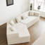 Aucun assemblage requis - Module de confort respirant beige à siège profond de style géométrique moderne à siège profond de 127,5 po-1690454242