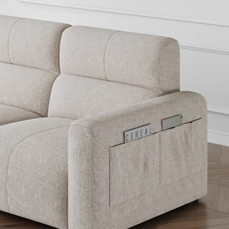Modern White Tofu Cube Straight Sofa