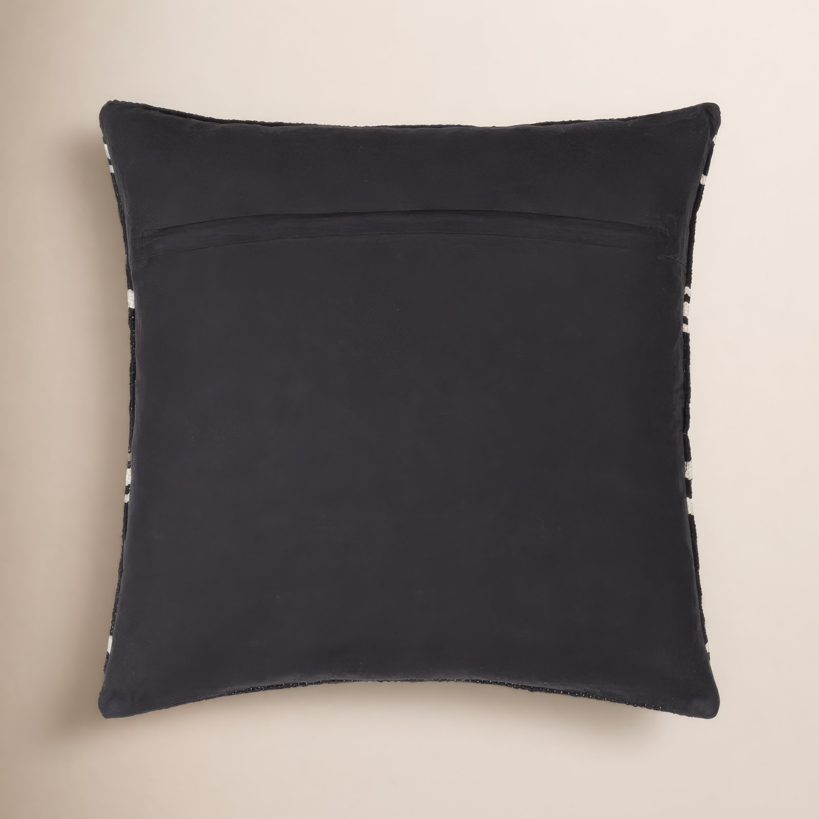 Chanterelle Embroidered Cotton Throw Pillow, 18" x 18", Black/White, Polyester/Polyfill
