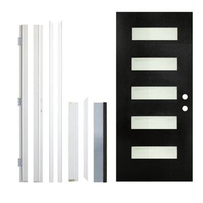 Porte extérieure en fibre de verre durable, style contemporain, entrée de maison