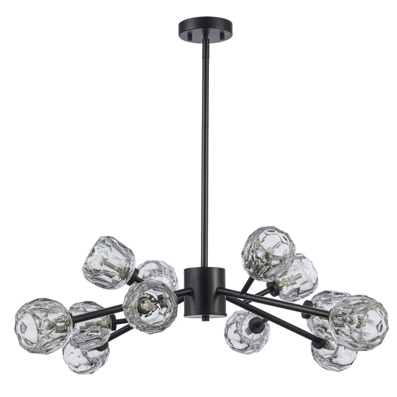 Lustre à 9 lumières Quaseem, Noir