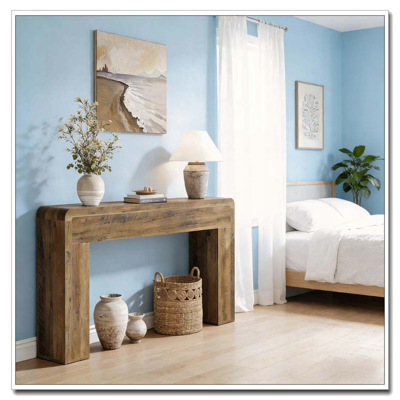 Table d'entrée en bois, console rustique