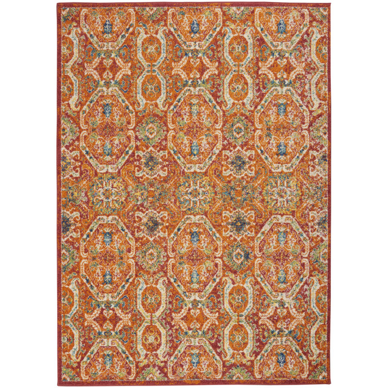 Tapis oriental rouge Lakenya, Rectangle 5 pi 3 po x 7 pi 3 po